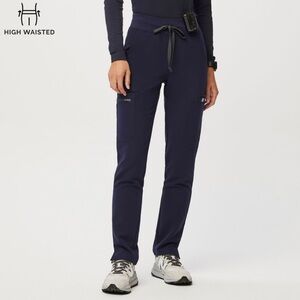 Figs High Waisted Scrub Pant in Navy. Size M